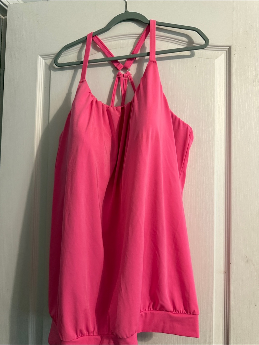 Lane Bryant Hot Pink Strappy Swim Cami Bikini Top